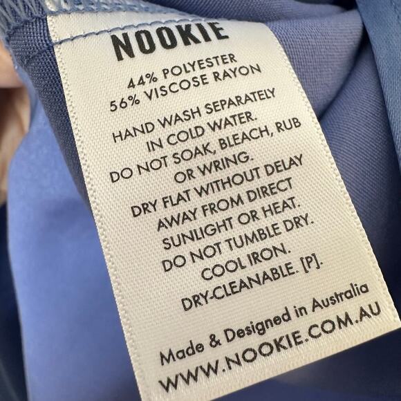 NWT Nookie Virtue Satin One Shoulder Gown Women's Periwinkle Size Medium - Picture 7 of 8